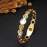 Stainless Steel CZ Cuff Bracelet Bangle Shell Crystal Wristband Female Jewelry