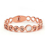 Stainless Steel CZ Cuff Bracelet Bangle Shell Crystal Wristband Female Jewelry
