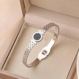 Stainless Steel Bangles Watch Shape Roman Numerals Bracelet