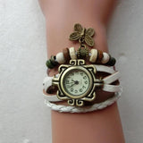 Vintage Butterfly Pendant Leather Watch Women Ladies Dress Wristwatch
