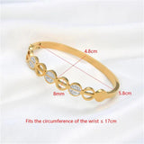Rose Golden Hollow Crystal Bracelet Cuff Bangle