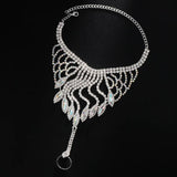 Rhinestone Harness Bracelet Finger Chain Crystal Bangle