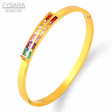 Colorful Rhinestone Titanium Steel Bracelet Women Jewelry Bangles