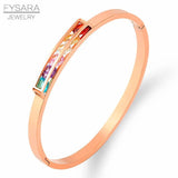 Colorful Rhinestone Titanium Steel Bracelet Women Jewelry Bangles