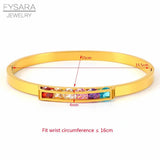Colorful Rhinestone Titanium Steel Bracelet Women Jewelry Bangles