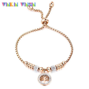 WinkinWinsin P Series Hand Chain Rose Plated Women Titanium Bracelet