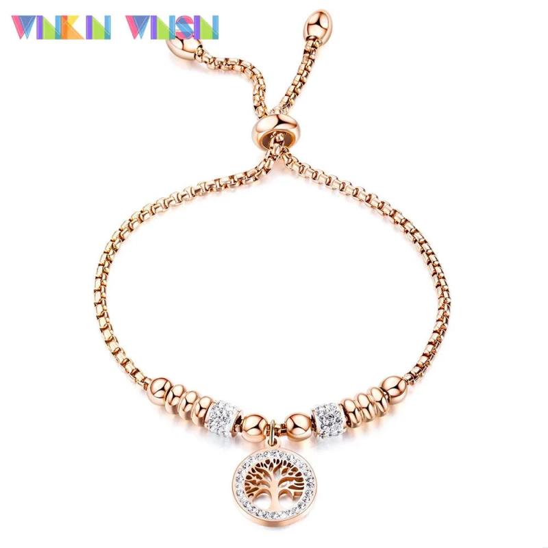 WinkinWinsin P Series Hand Chain Rose Plated Women Titanium Bracelet
