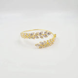 Leaf Bangle Bracelet Wedding Accessories Crystal Jewelry Gift
