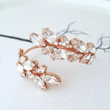 Leaf Bangle Bracelet Wedding Accessories Crystal Jewelry Gift