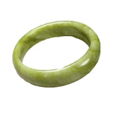 Hand-Carved Green Jade Stone Bangle Bracelet for Men Women
