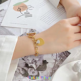 Heart Pendant Women Bracelets Titanium Steel Chain