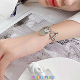 Heart Pendant Women Bracelets Titanium Steel Chain