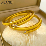 Bilandi Women's Bangle Bracelet High Plastic Tube Inner Silicone Bracelet