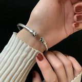 Silver Rose Bracelet for Women Girl Birthday Gift Flower Charm Jewelry