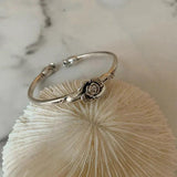 Silver Rose Bracelet for Women Girl Birthday Gift Flower Charm Jewelry
