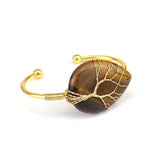 Adjustable Tree of Life Crystal Bangle Bracelet