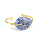 Adjustable Tree of Life Crystal Bangle Bracelet
