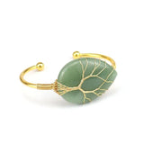 Adjustable Tree of Life Crystal Bangle Bracelet