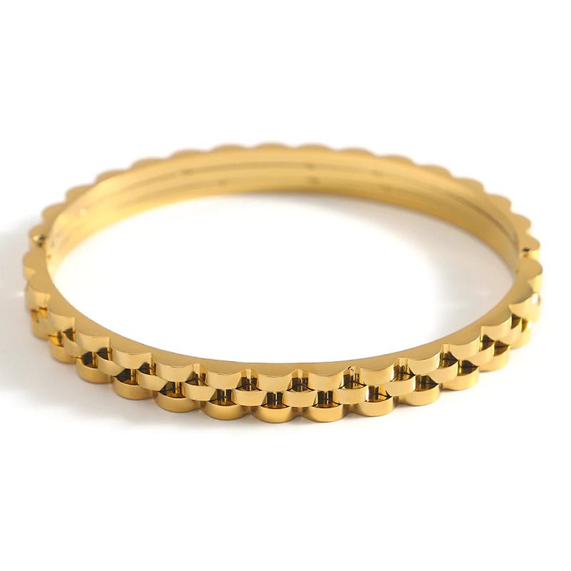Thick Chunky Stainless Steel Bracelet for Women