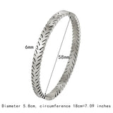 Unique Cut Edge Leaf Shape Stainless Steel Bracelet Love Bangle