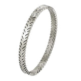 Unique Cut Edge Leaf Shape Stainless Steel Bracelet Love Bangle
