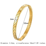 Unique Cut Edge Leaf Shape Stainless Steel Bracelet Love Bangle
