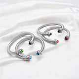Colorful Zircon Braided Bracelet 7MM for Women
