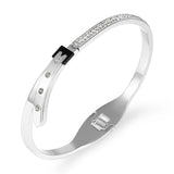 Rivet Bangles Bracelets Steel Lock Crystals Punk Jewelry