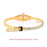 Rivet Bangles Bracelets Steel Lock Crystals Punk Jewelry