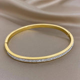 Rhombic Zircon Stainless Steel Bangles Bracelets for Women