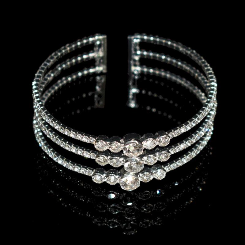 Exaggerated Crystal Wide Bracelet for Women