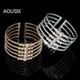 Exaggerated Crystal Wide Bracelet for Women