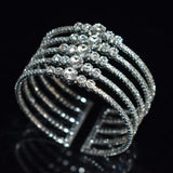 Exaggerated Crystal Wide Bracelet for Women