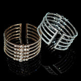 Exaggerated Crystal Wide Bracelet for Women