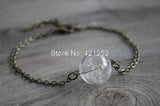 REAL DANDELION bracelet with bronze leaves and chain