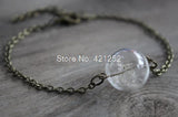 REAL DANDELION bracelet with bronze leaves and chain