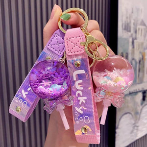 Oil Lollipop Rainbow Bean Keychain Couple Accessories Key Chain