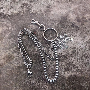 Men's Skull Charm Biker Wallet Chain Keyring