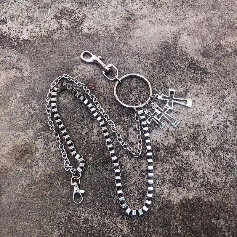 Men's Skull Charm Biker Wallet Chain Keyring