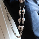 Men's Skull Charm Biker Wallet Chain Keyring