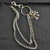 Men's Skull Charm Biker Wallet Chain Keyring