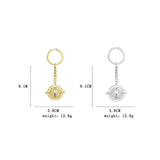 Hourglass Keychain Sand Timer Swivel Metal Pendant Creative Key Rings for Men