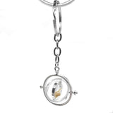Hourglass Keychain Sand Timer Swivel Metal Pendant Creative Key Rings for Men