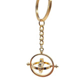 Hourglass Keychain Sand Timer Swivel Metal Pendant Creative Key Rings for Men