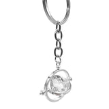 Hourglass Keychain Sand Timer Swivel Metal Pendant Creative Key Rings for Men