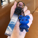 Resin Bear Pendant Keychain Charm for Bag Car KeyRing