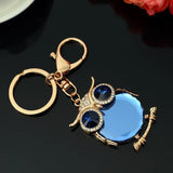 Owl Crystal Keychain Rhinestone Trinket Car Key Holder Bag Pendant J2425