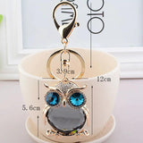 Owl Crystal Keychain Rhinestone Trinket Car Key Holder Bag Pendant J2425