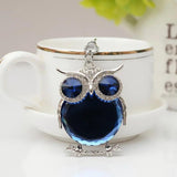 Owl Crystal Keychain Rhinestone Trinket Car Key Holder Bag Pendant J2425