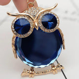 Owl Crystal Keychain Rhinestone Trinket Car Key Holder Bag Pendant J2425